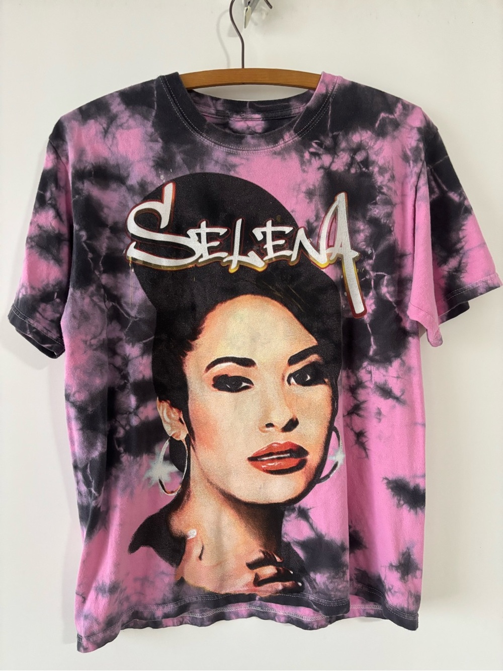 Selena Tie-Dye Graphic Tee - Pink & Black rare piece